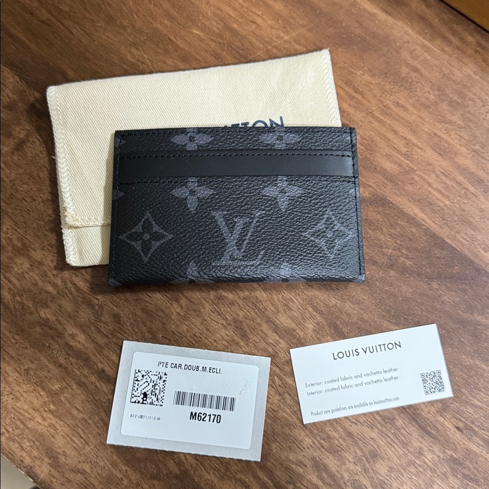 Louis Vuitton double card holder Monogram Eclipse - Picture 9 of 12